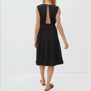 EVERLANE Black The Linen Open-Back Dress, Size 6